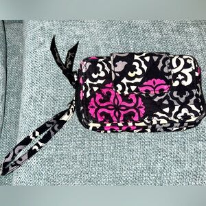 Vera Bradley Black and Pink Floral Clutch